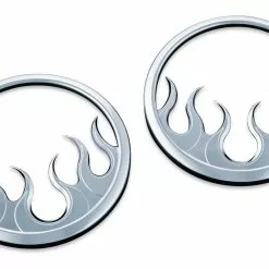 Kuryakyn Flame Front Speaker Grills For Harley Touring