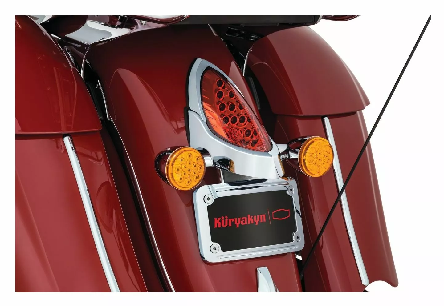 Kuryakyn LED Curved License Plate Frame With Mount For Indian 2014-2022