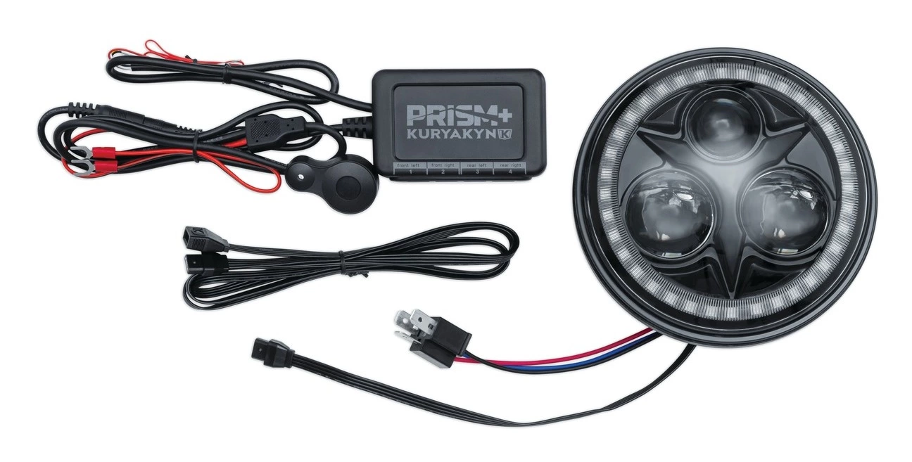 Kuryakyn Orbit Prism+ 5 3/4" LED Bluetooth Color Halo Headlight